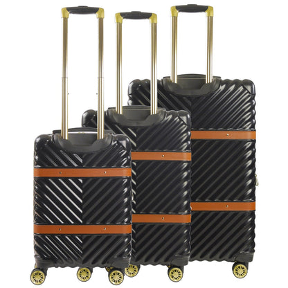 Stella Hardside Spinner 3-Piece Luggage Set, Black - Stiles Supply Co.