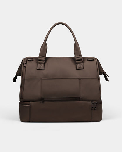 Portland Gear Cascade Weekender back view in Chocolate