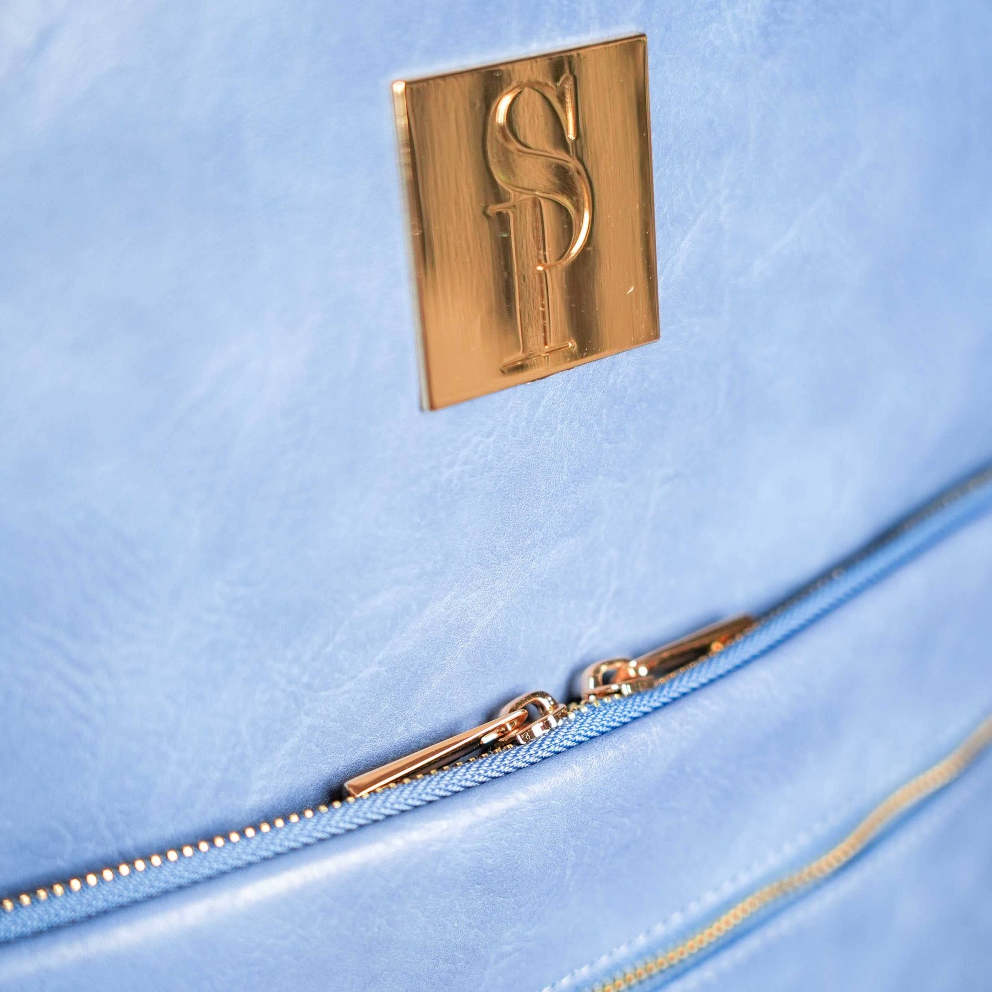 Sole Premise Baby Blue Leather Commuter Backpack