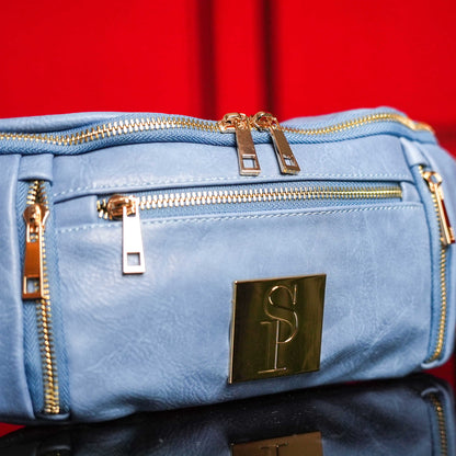Sole Premise Baby Blue Leather Sling Bag