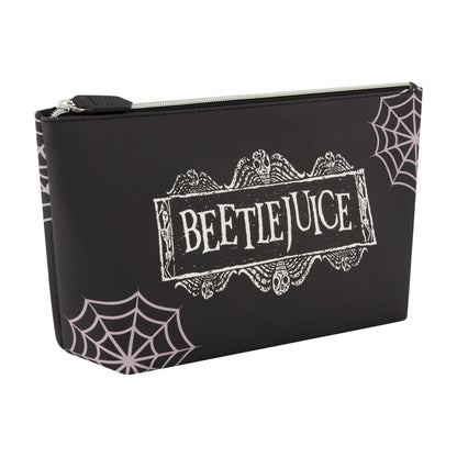 Beetlejuice Logo Spiderweb Black Cosmetic Bag - Stiles Supply Co.