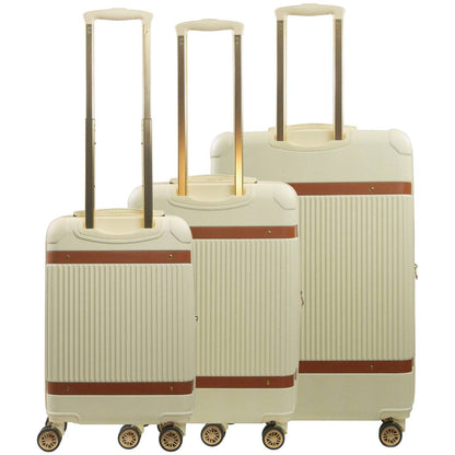 Tommy Bahama 3-Piece Beige Hard-Sided Luggage Set stripes - Stiles Supply Co.