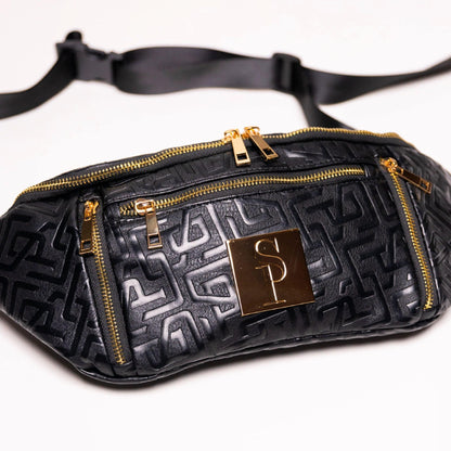 Sole Premise Black Monogram Leather Sling Bag