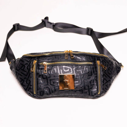Sole Premise Black Monogram Leather Sling Bag