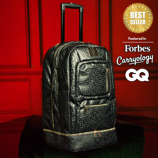 Sole Premise Black Monogram Leather Carry-On Shoe Bag