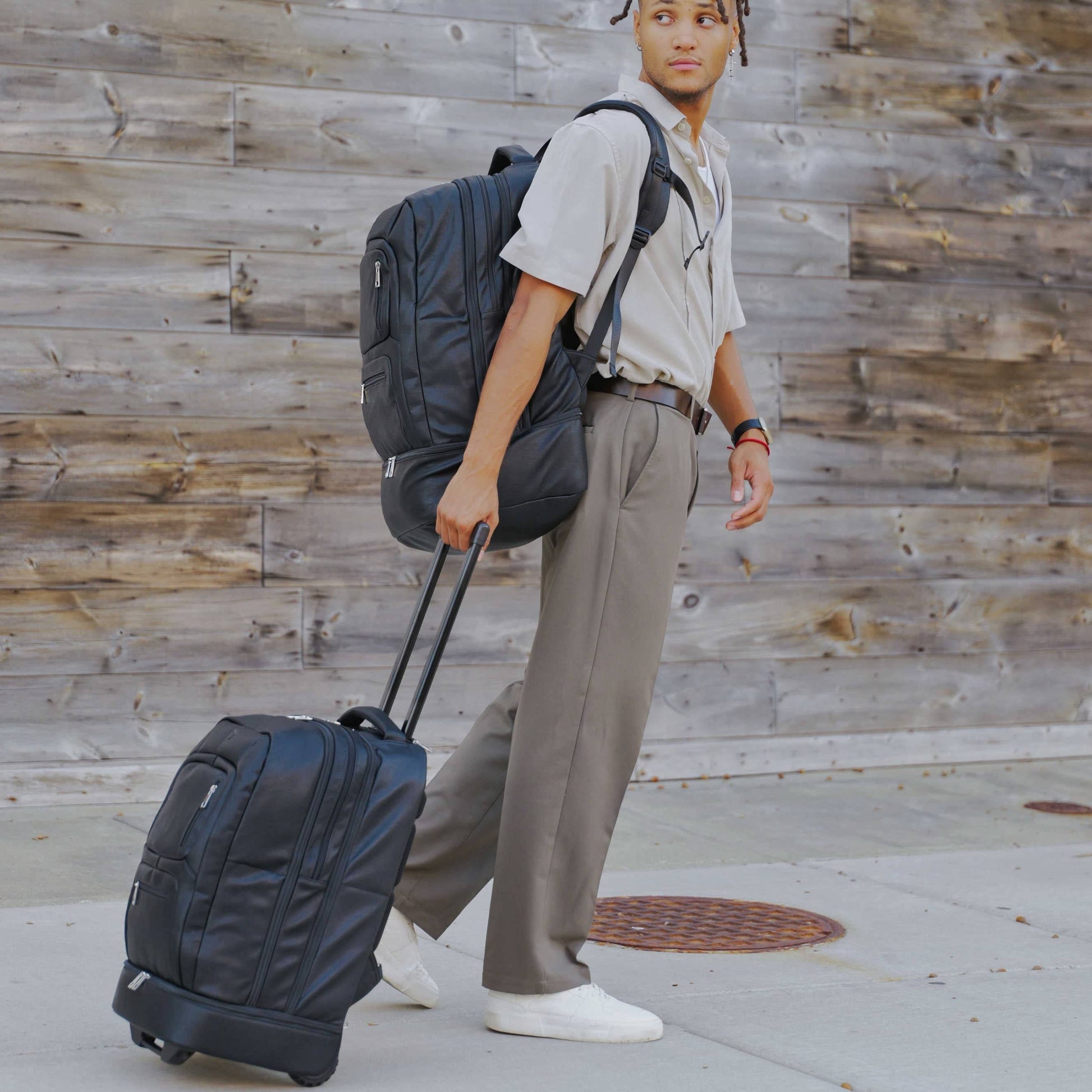 Sole Premise Black Leather Patented Carry On Backpack (Only 300 Made)