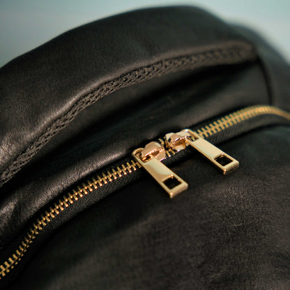 Sole Premise Black Leather Commuter Sneaker Backpack