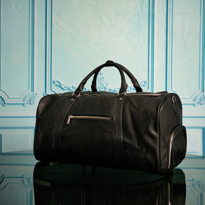 Sole Premise Black Leather Duffle Bag
