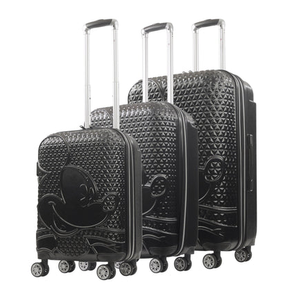 Disney Mickey Mouse Rolling Suitcases 3 Piece Set Black