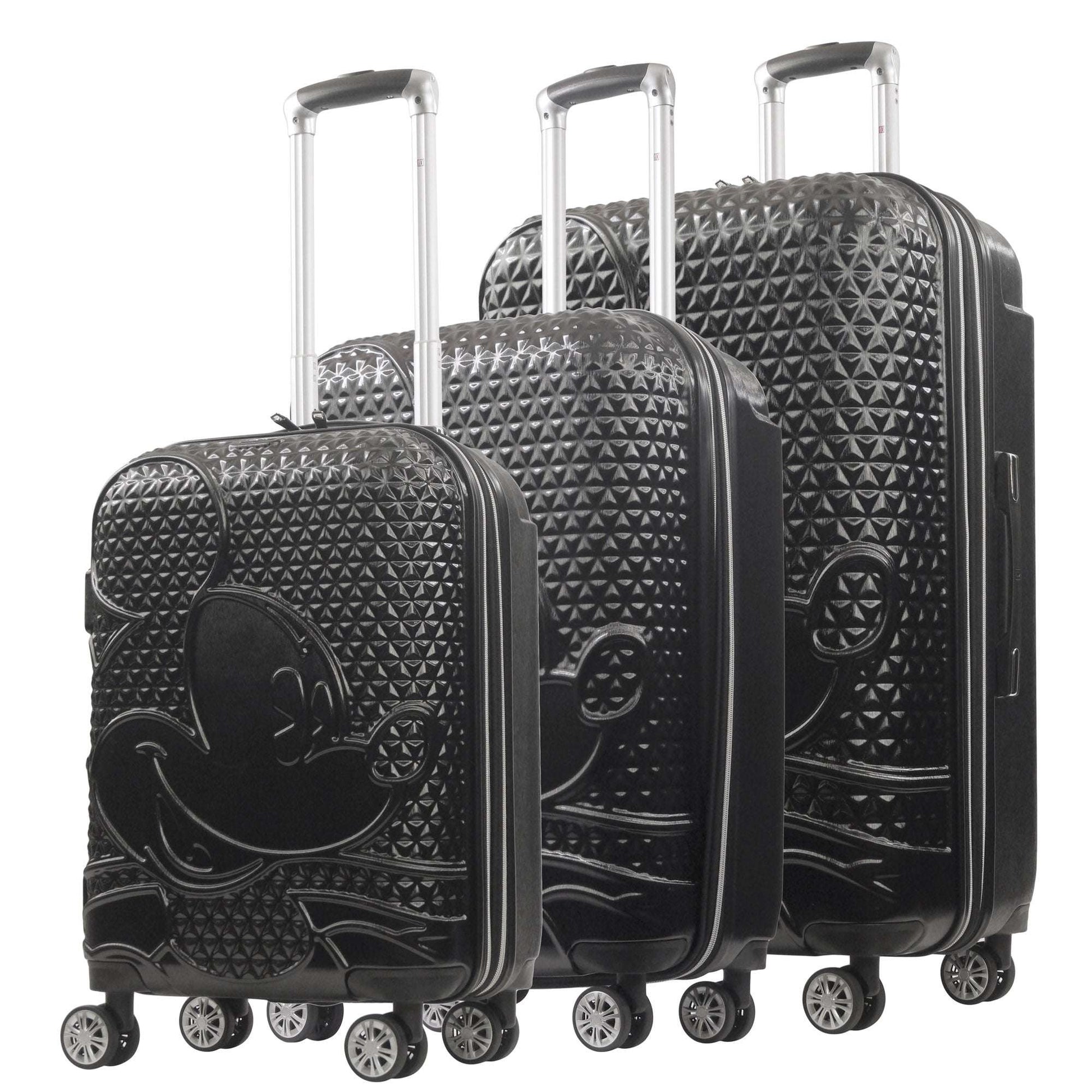 Disney Mickey Mouse Rolling Suitcases 3 Piece Set Black