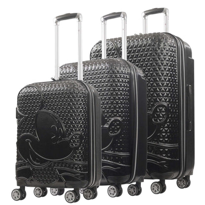 Disney Mickey Mouse Rolling Suitcases 3 Piece Set Black