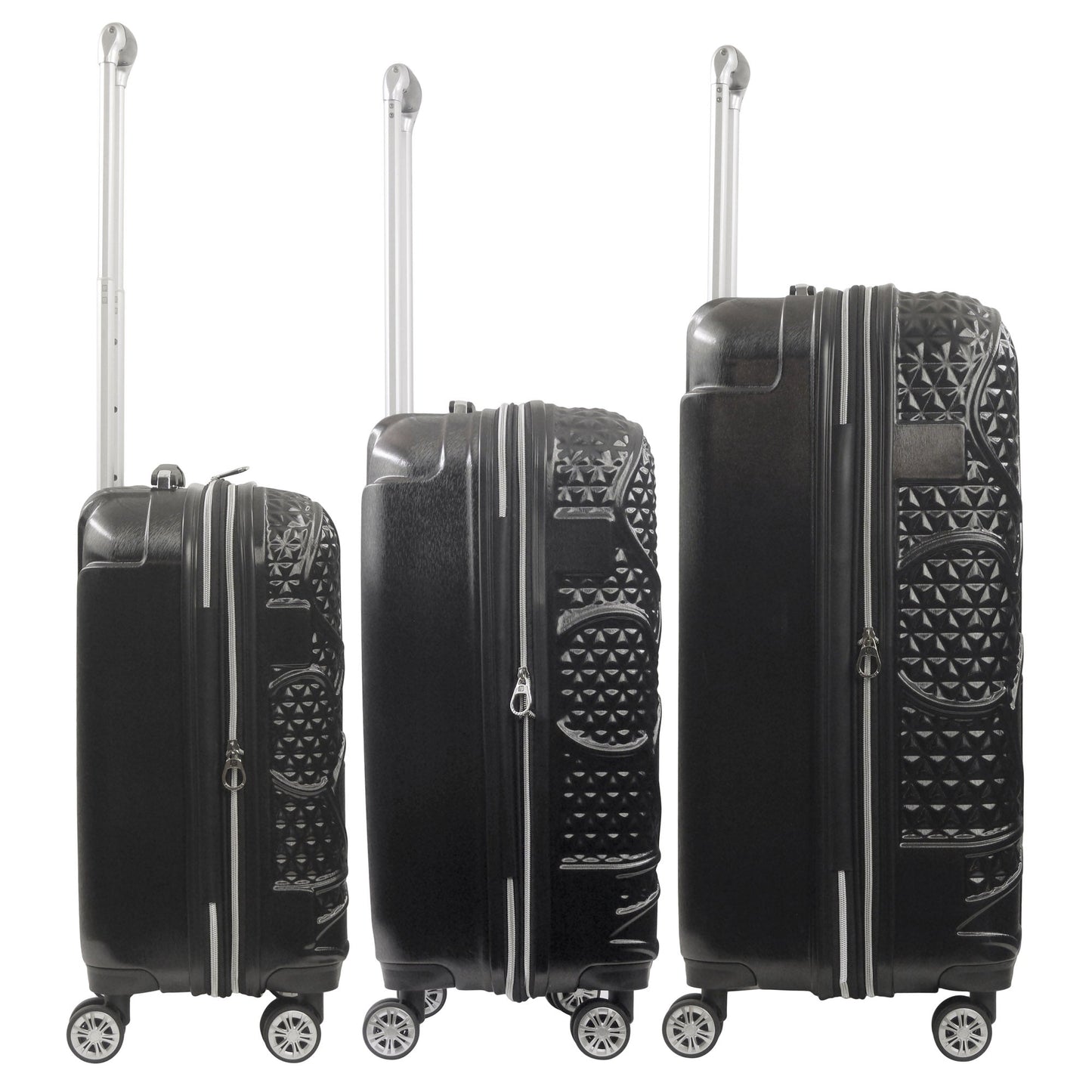Disney Mickey Mouse Rolling Suitcases 3 Piece Set Black