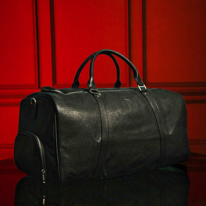 Sole Premise Black Leather Duffle Bag