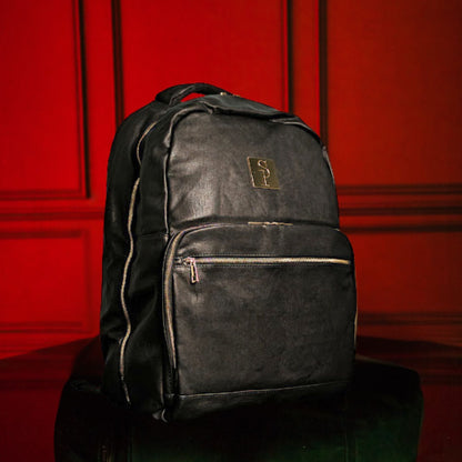 Sole Premise Black Leather Commuter Sneaker Backpack