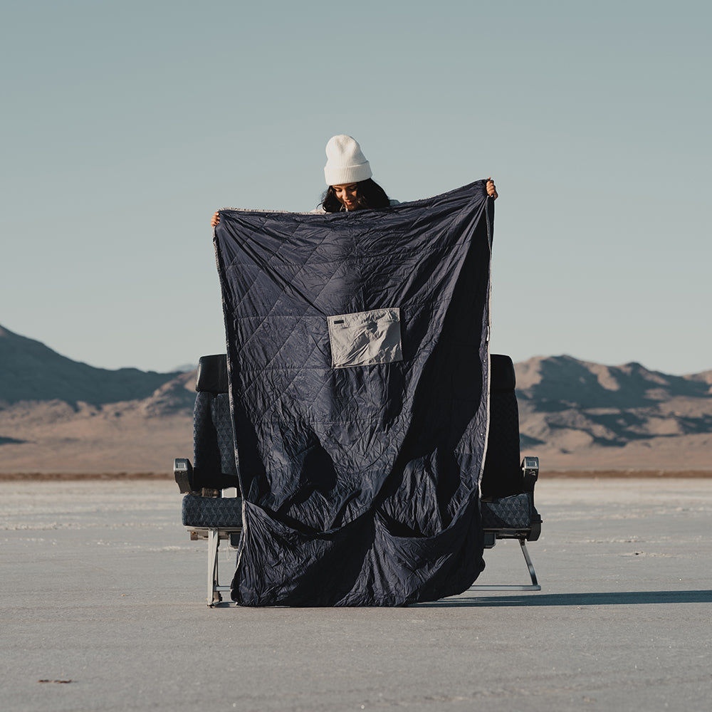 Gravel Layover™ XL Travel Blanket - Packable & Puffy | Blue - Stiles Supply Co.