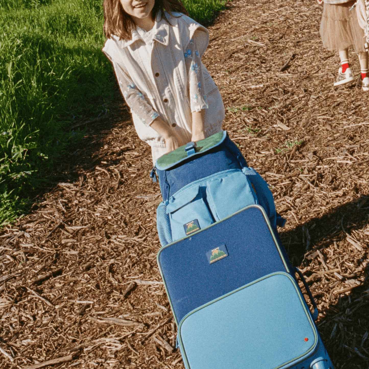 STATE Bags Logan Carry-On Suitcase, Green, Blue and Orange