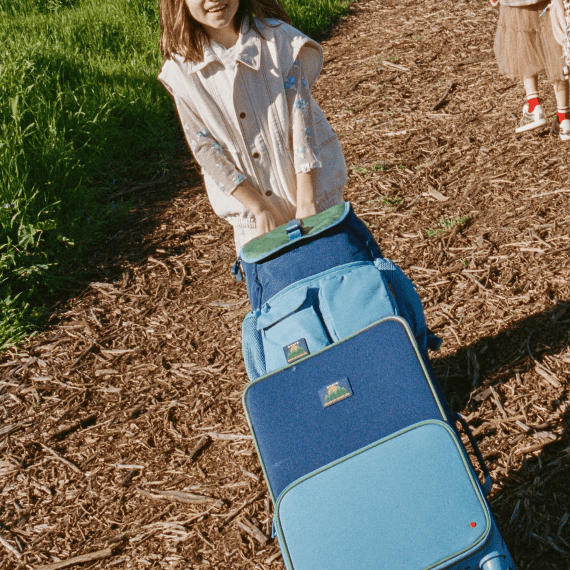 STATE Bags Logan Carry-On Suitcase, Green, Blue and Orange