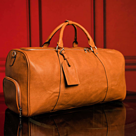 Sole Premise Brown Tumbled Leather Duffle Bag