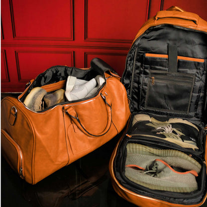 Sole Premise Brown Leather Patented Carry-on Bag (XL Design)