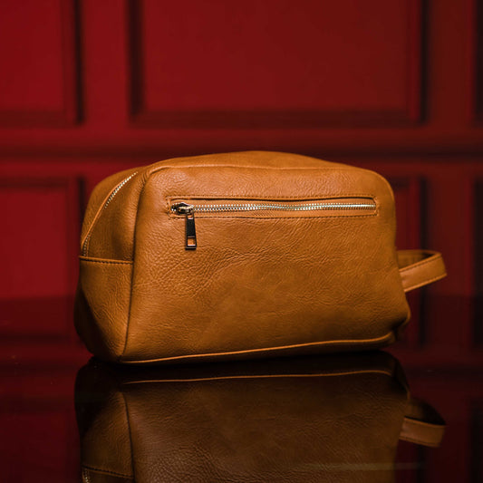 Sole Premise Brown Leather Toiletry Bag
