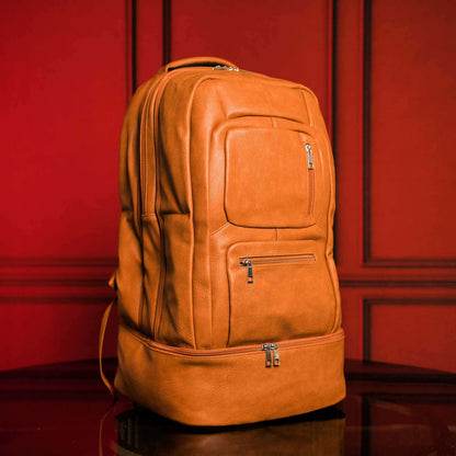 Sole Premise Brown Leather Luxury Carry-On Bag (Patented Design)