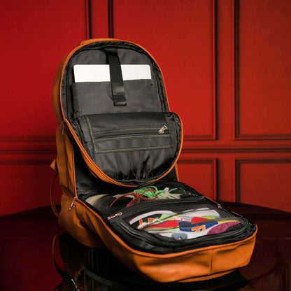 Sole Premise Brown Leather Luxury Carry-On Bag (Patented Design)