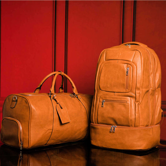 Sole Premise Brown Tumbled Leather Signature Bag Set