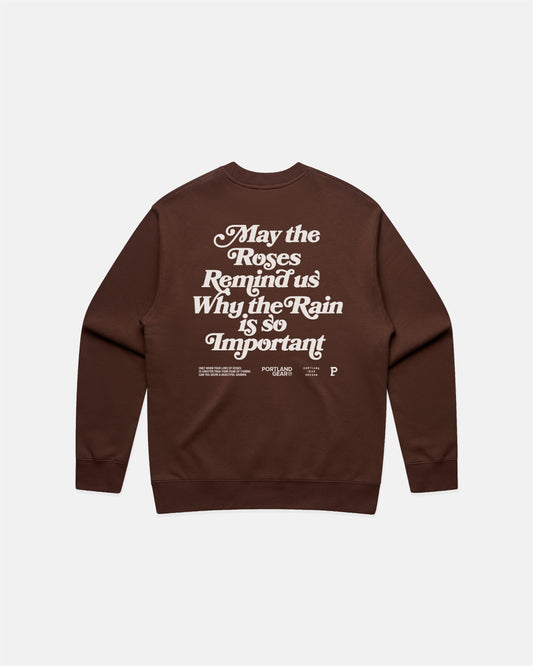 Portland Gear Sueded Slogan Crewneck - Brown