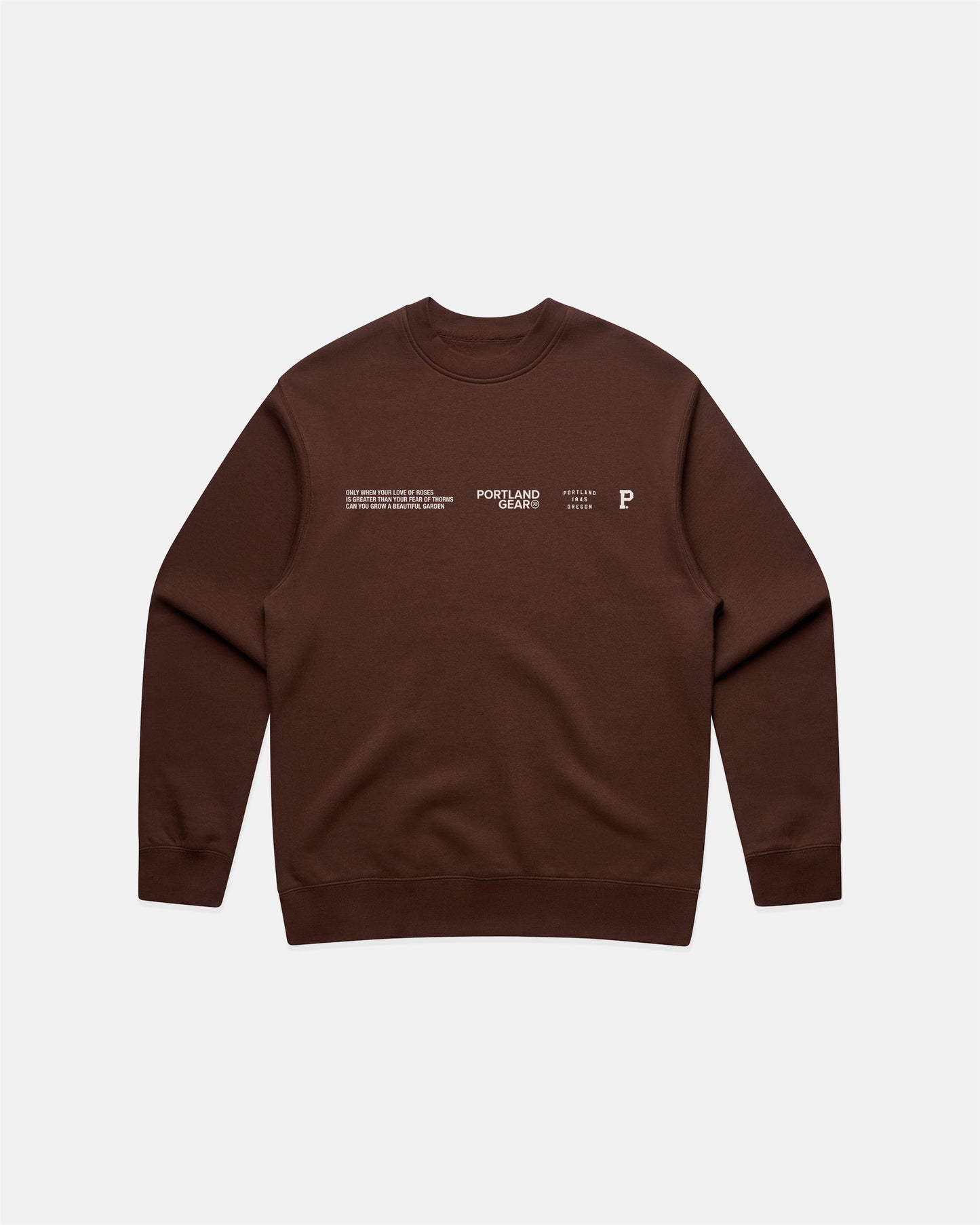 Portland Gear Sueded Slogan Crewneck - Brown