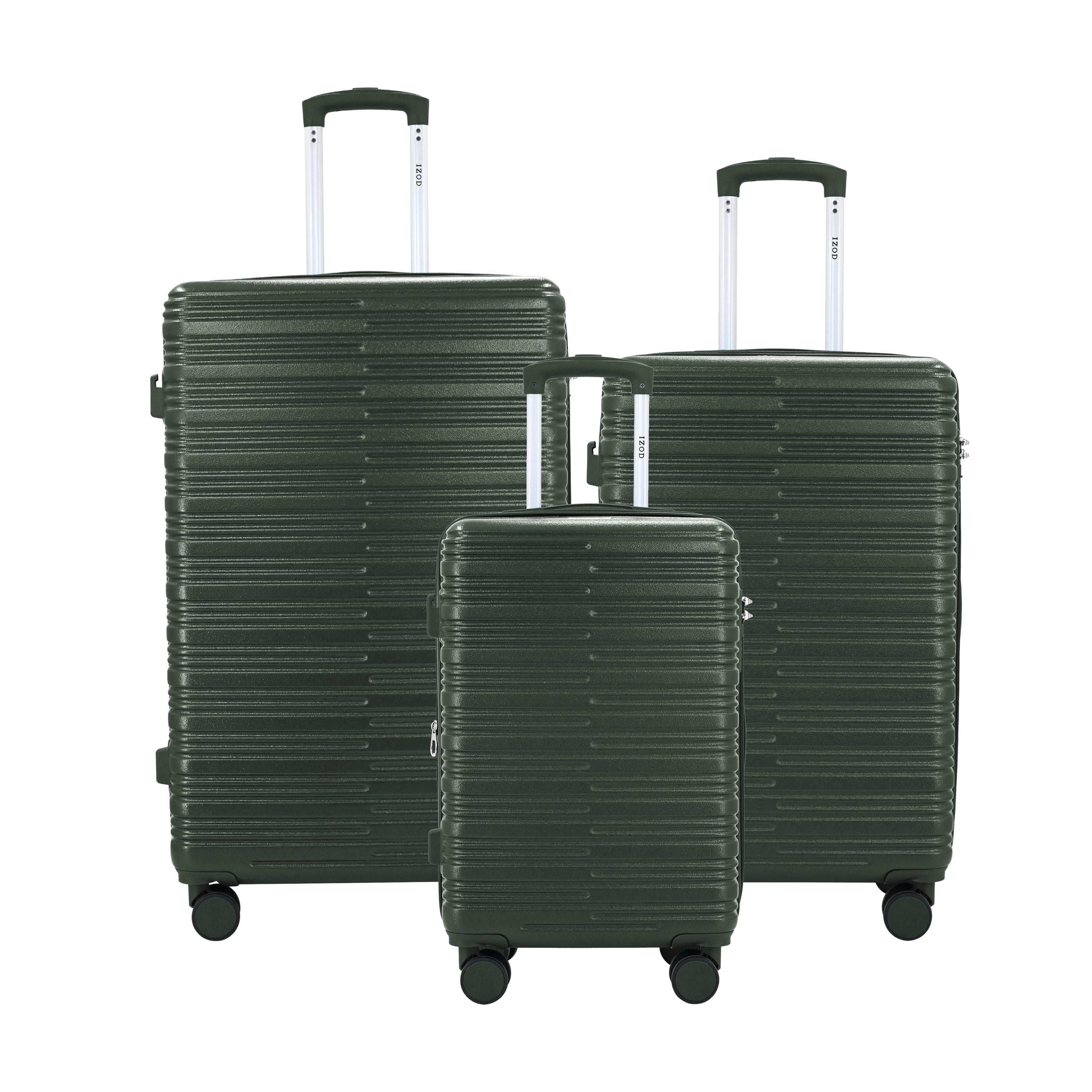 IZOD Camellia Lightweight 3-Piece Luggage Set Green