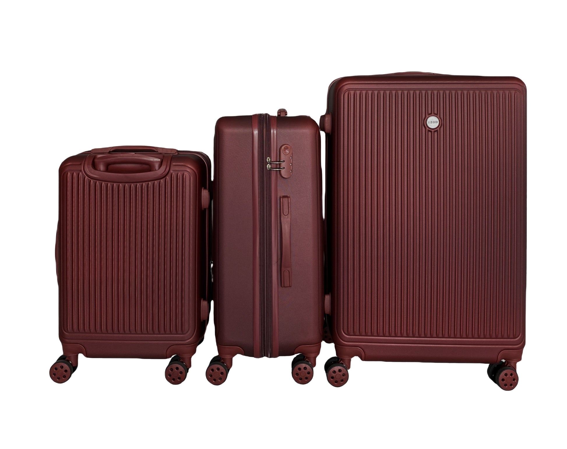 IZOD Clara Expandable Hard shell Lightweight 3 Piece Luggage Set - Stiles Supply Co.