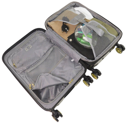 Ful Groove 22" Expandable Hardside Spinner luggage, Black - Stiles Supply Co.