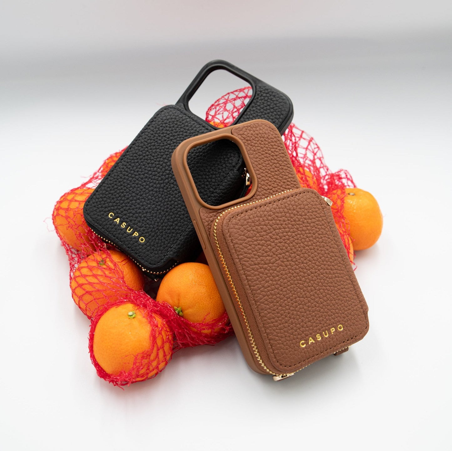 CASUPO iPhone Case and Wallet with Long Strap - Tan