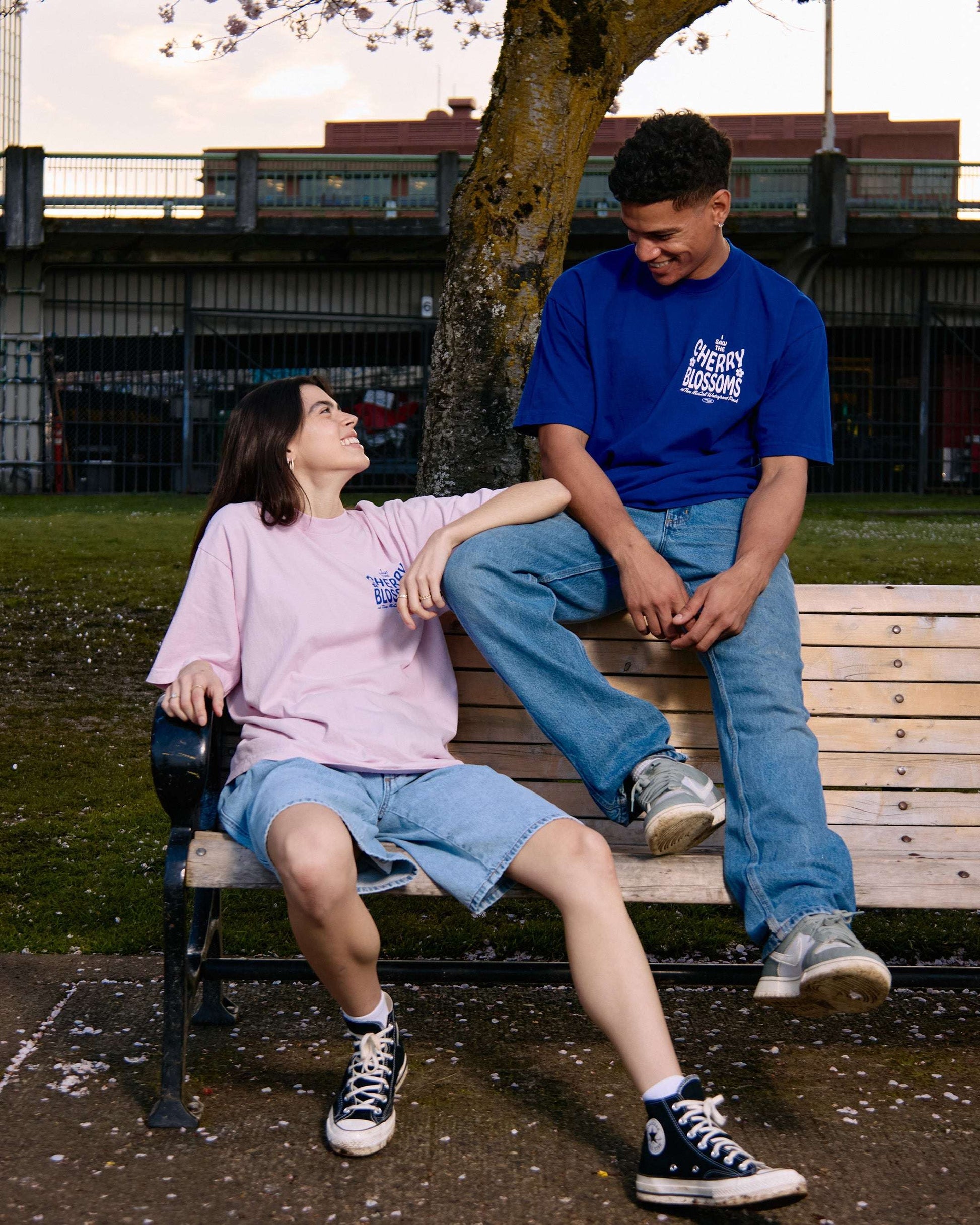 All-American Waterfront Blossom Tee - Blue - Stiles Supply Co.