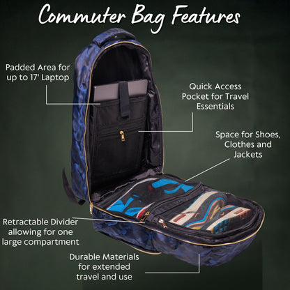 Sole Premise Baby Blue Leather Commuter Sneaker Backpack
