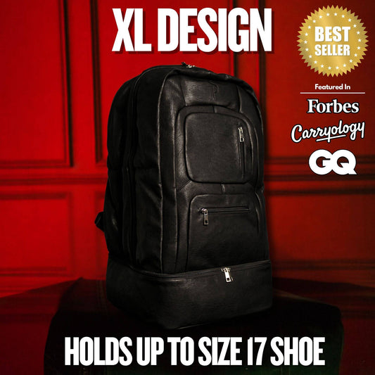 Sole Premise Black Leather Patented Carry-on Shoe Bag (XL)