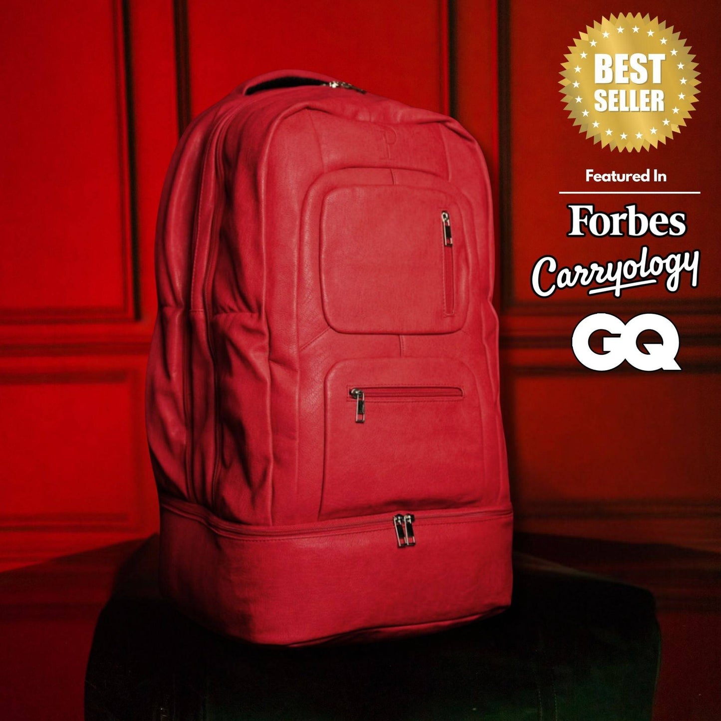 Sole Premise Red Leather Luxury Carry-On Patented Backpack (Only 300 Made)