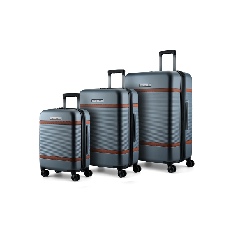 Bugatti Wellington 3-Piece Hard-Shell Luggage Set | Expandable Spinner Suitcases