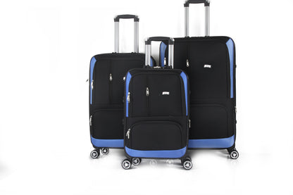 Mirage Dominic Soft Shell Lightweight Expandable 3 Piece Luggage Set - Stiles Supply Co.
