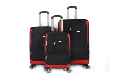 Mirage Dominic Soft Shell Lightweight Expandable 3 Piece Luggage Set - Stiles Supply Co.