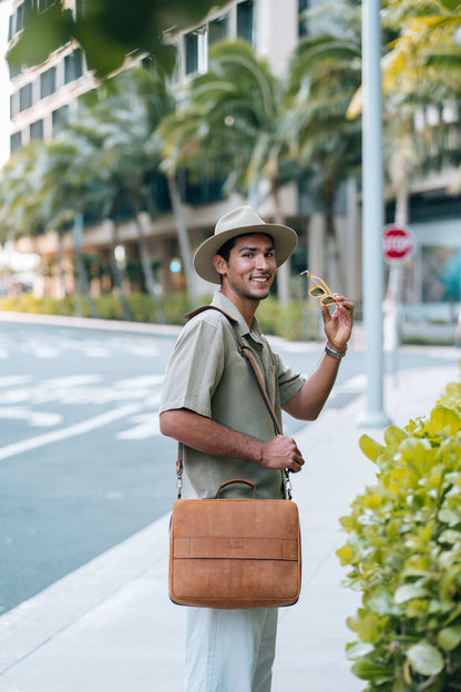 Romfre Leather CPAP Travel Bag - Stiles Supply Co.