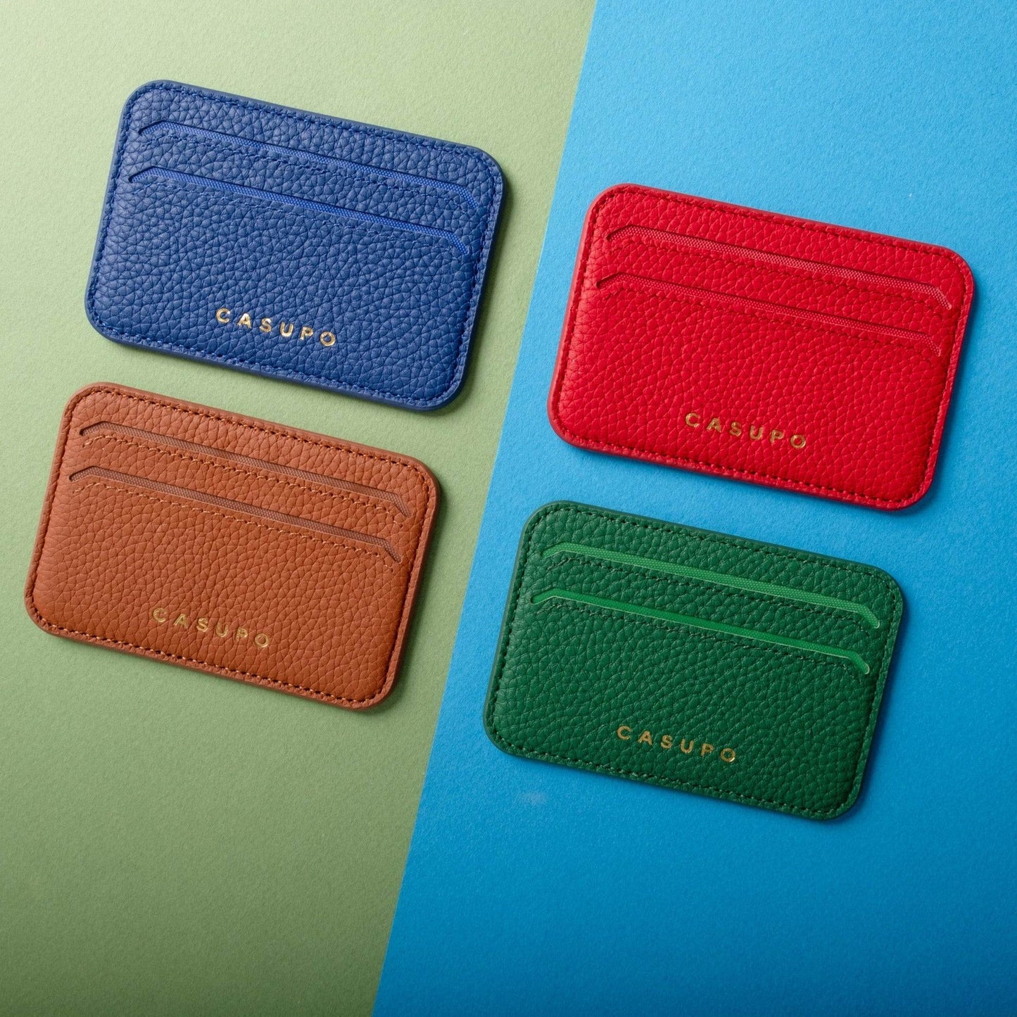 CASUPO Mag Safe Leather Wallet with RFID - Cobalt