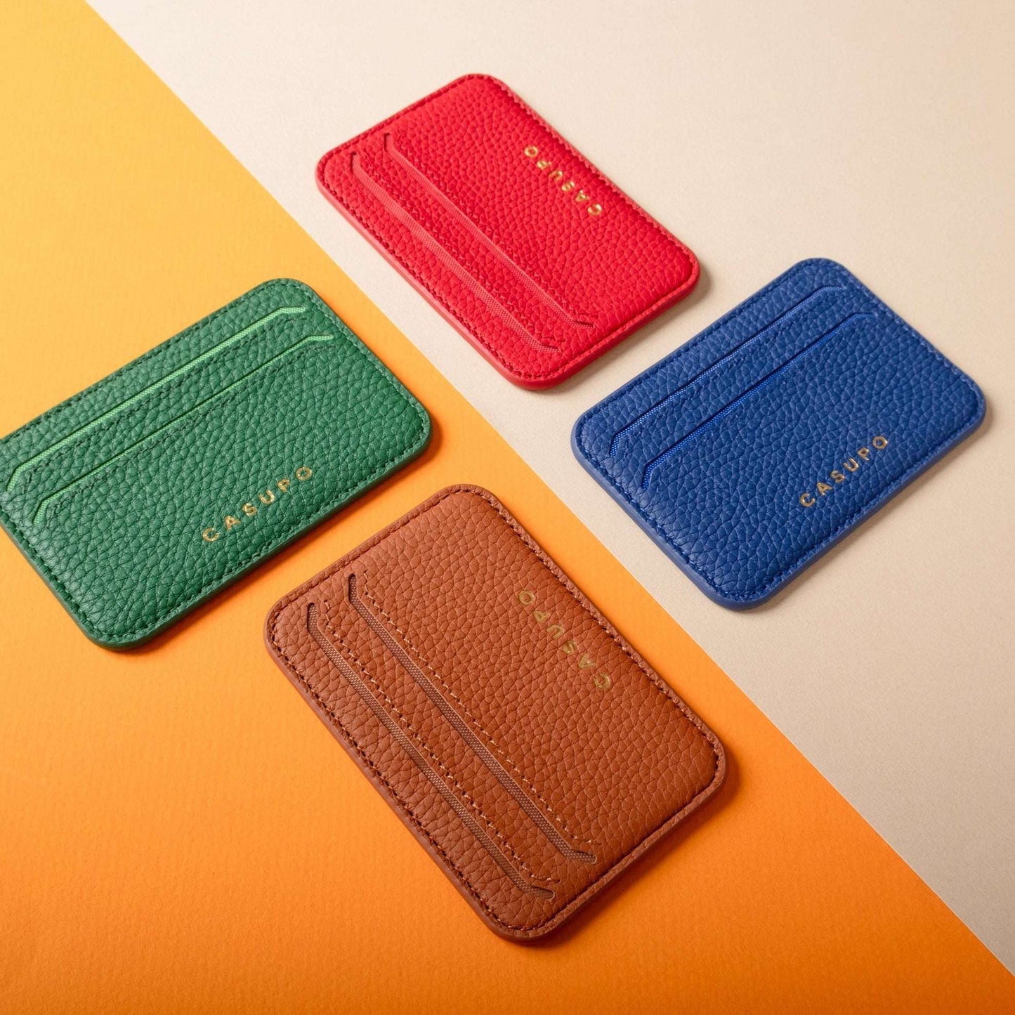 CASUPO Mag Safe Leather Wallet with RFID - Red