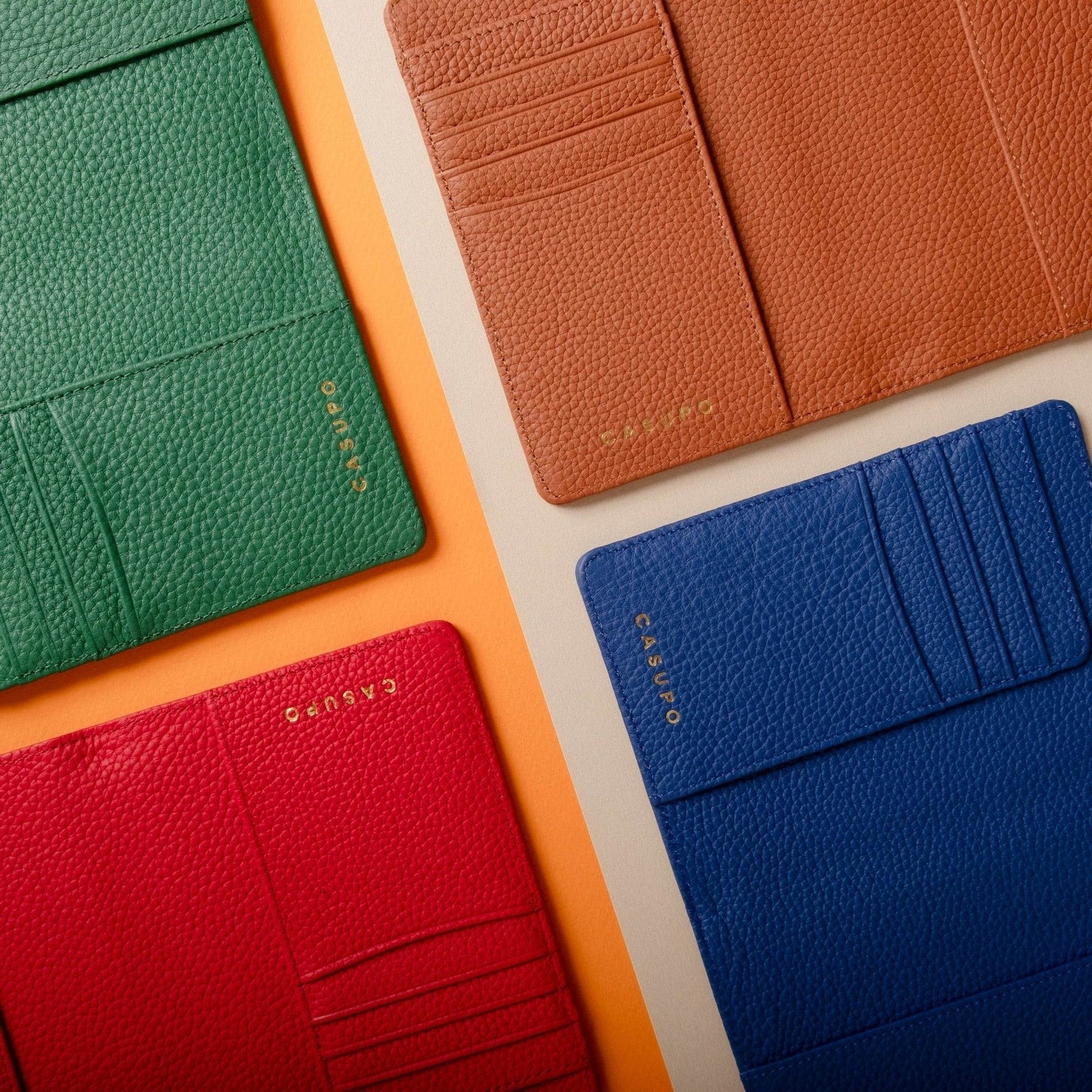 CASUPO Leather Passport Wallet with RFID - Green