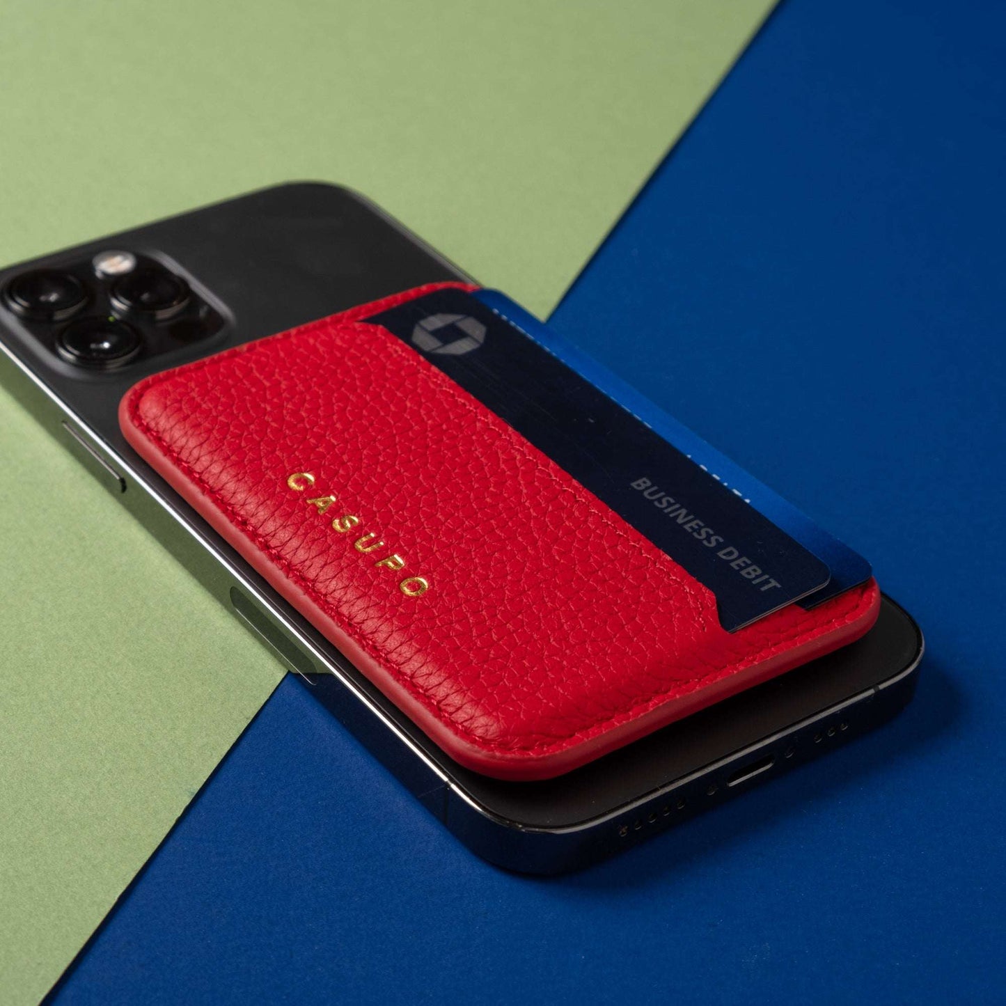 CASUPO Mag Safe Leather Wallet with RFID - Red