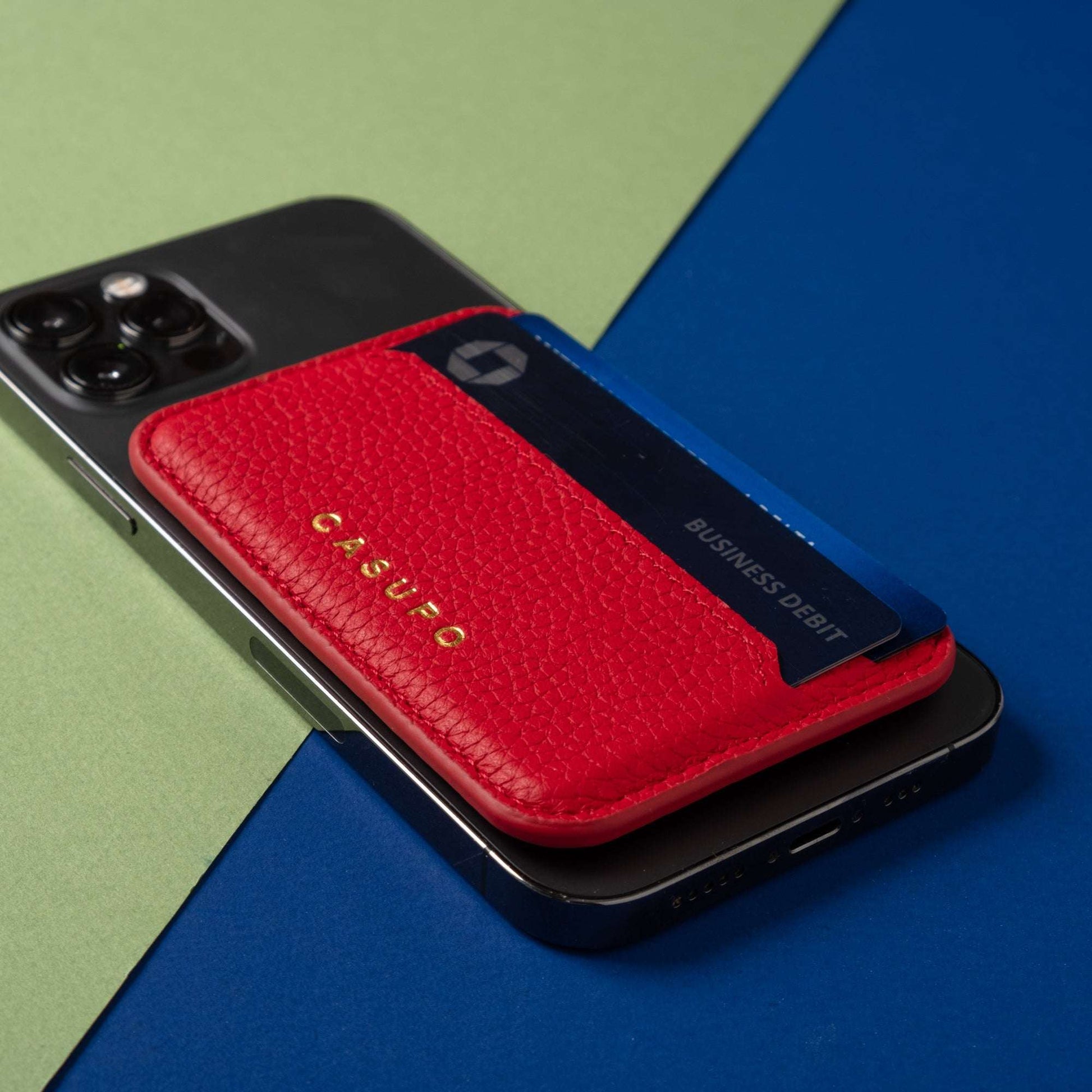 CASUPO Mag Safe Leather Wallet with RFID - Red