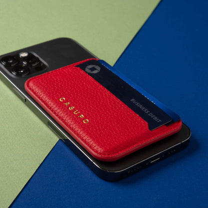 CASUPO Mag Safe Leather Wallet with RFID - Red