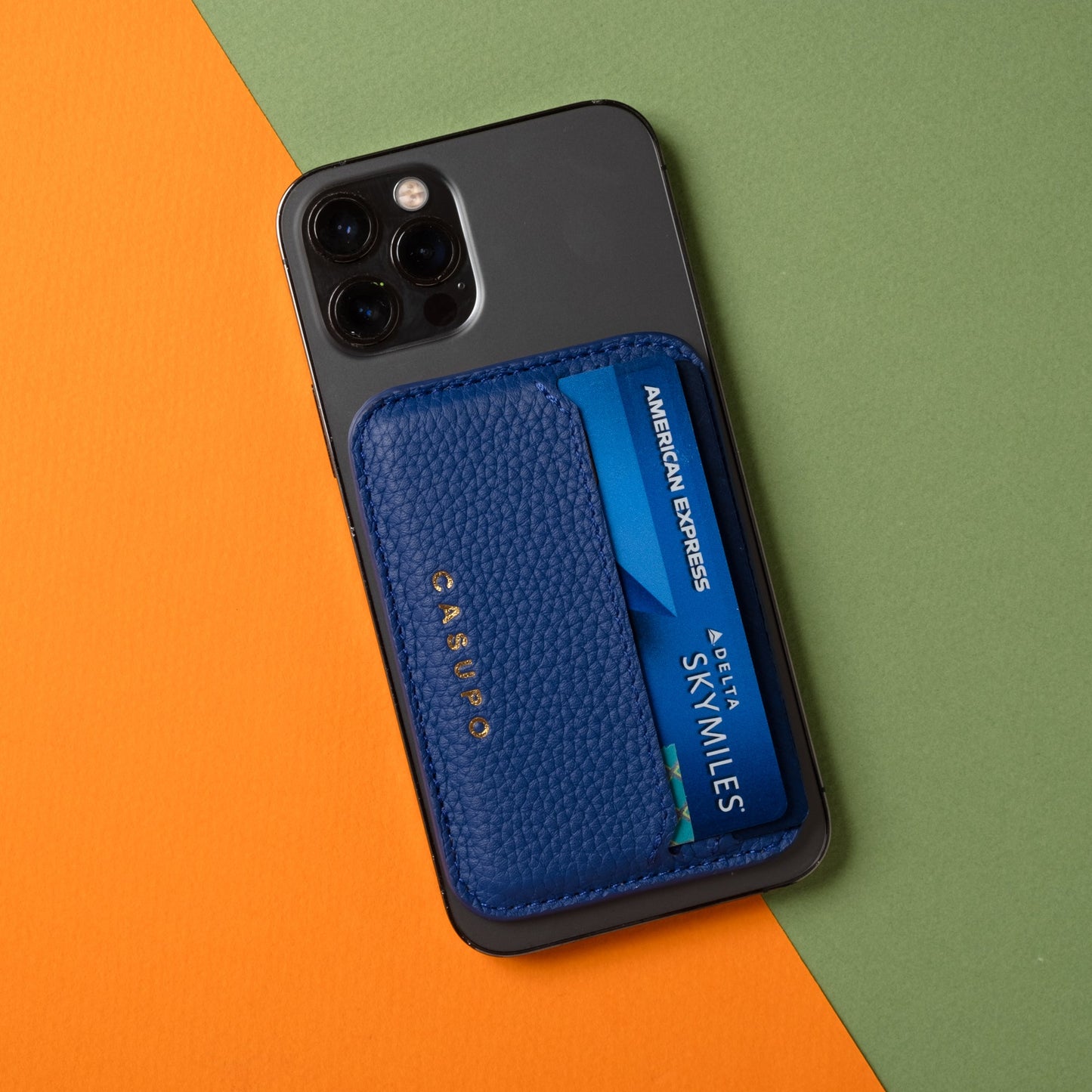 CASUPO Mag Safe Leather Wallet with RFID - Cobalt