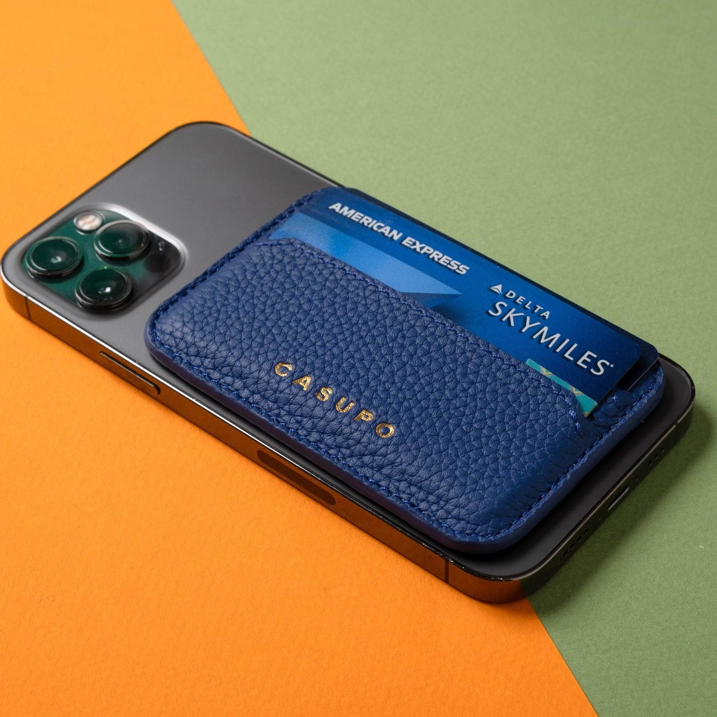 CASUPO Mag Safe Leather Wallet with RFID - Cobalt
