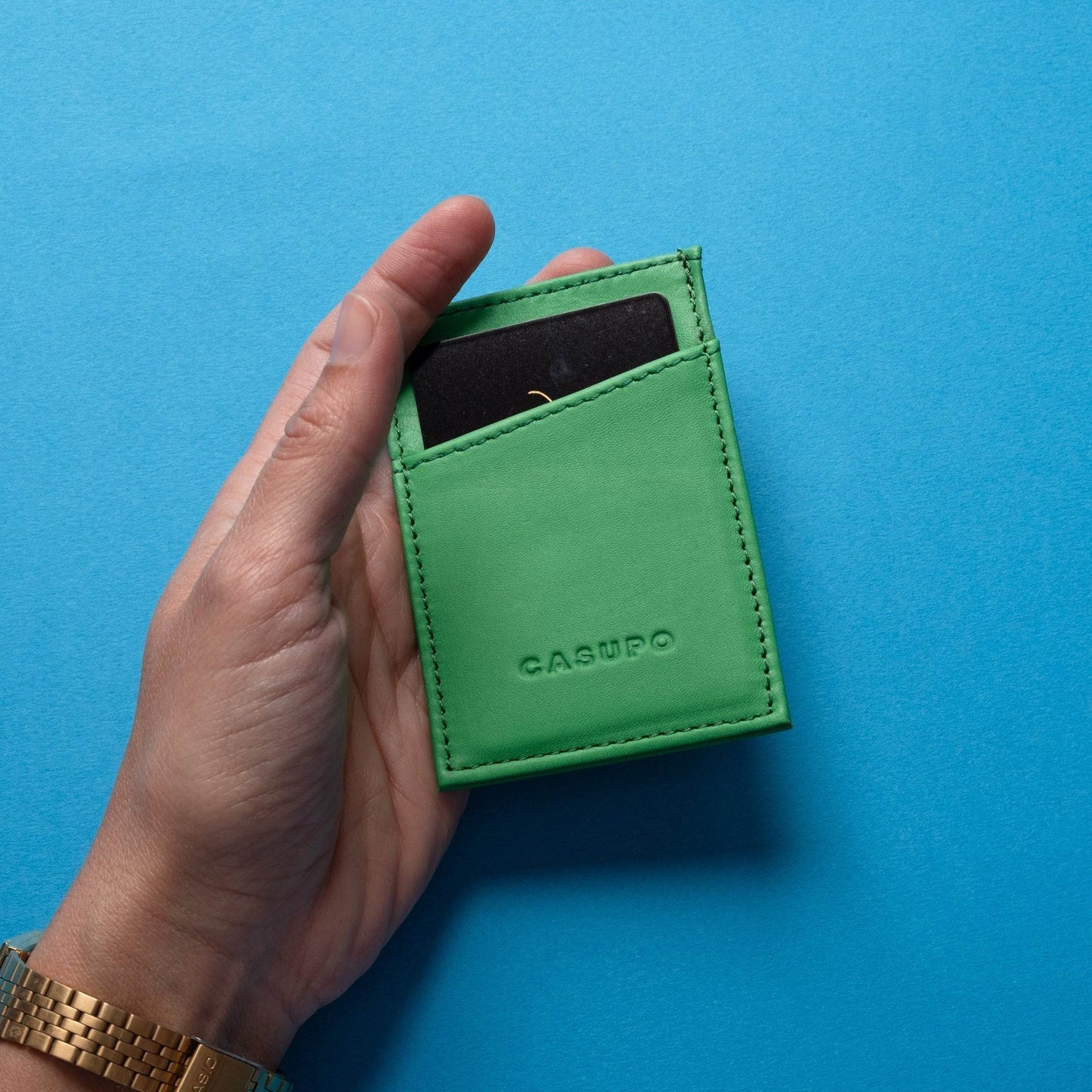 CASUPO Minimalist Wallet With RFID Protection - Green